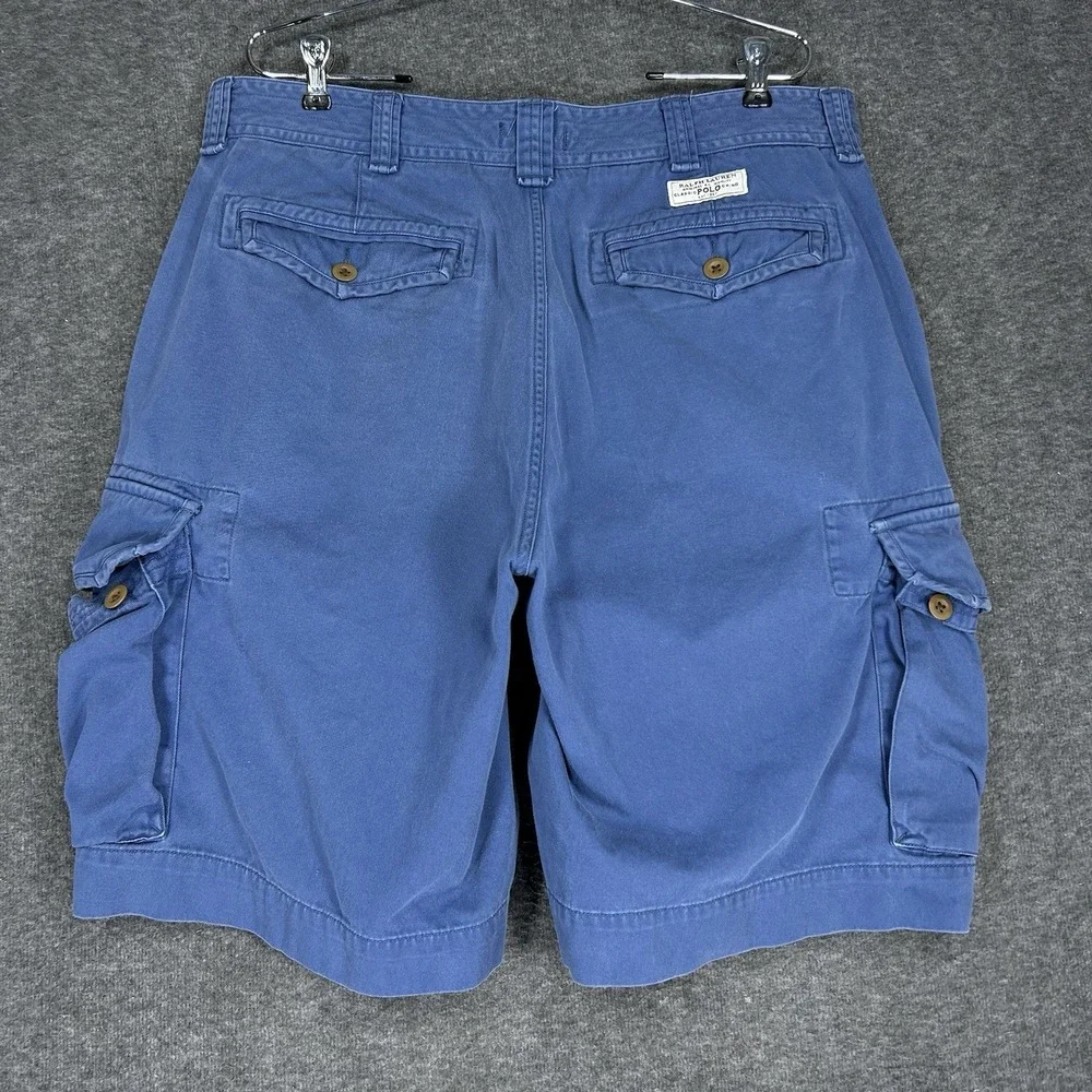 Polo Ralph Lauren‎ Shorts Mens 38 (fits 36) Blue Cotton Cargo Baggy 10
